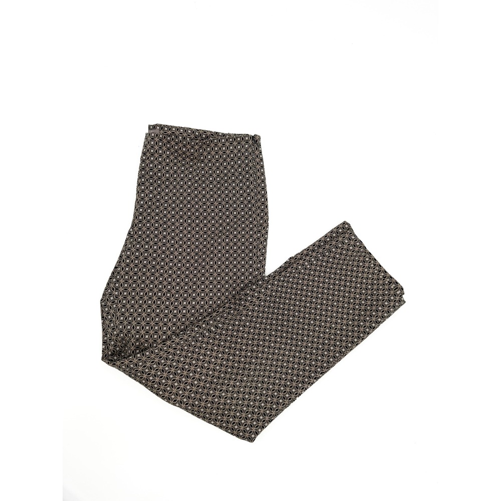 J. Jill Pants Women 8 Black Geometric Stretch Ankle Slim Leg Side Zip Trousers